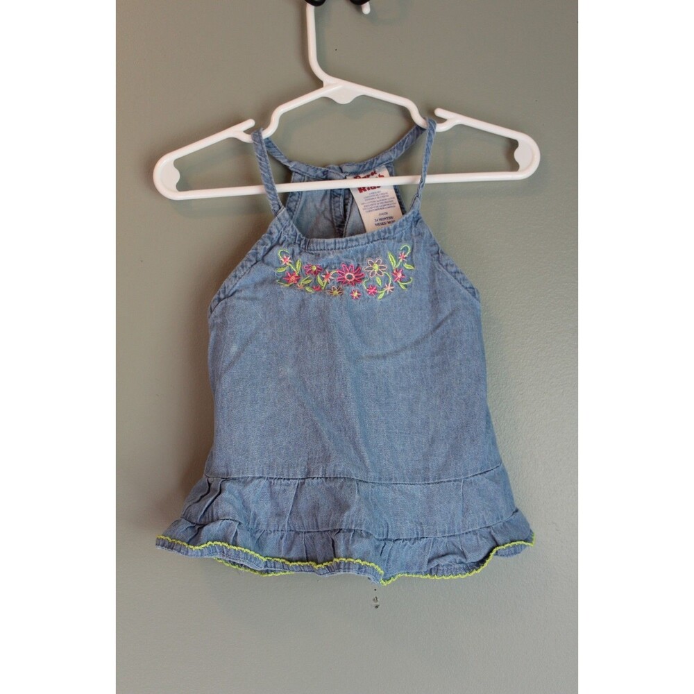 Park Bench Kids Floral Demin Spaghetti Strap Top Baby 24M